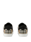 Burberry Check And Leather Sneakers