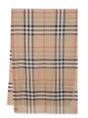 Burberry Check Wool And Silk Blend Scarf