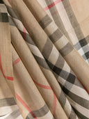 Burberry Check Wool And Silk Blend Scarf