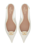 Valentino Garavani V Logo Bold Leather Ballets