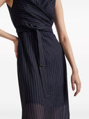 Brunello Cucinelli Cotton Pinstriped Dress With Shiny Details