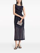 Brunello Cucinelli Cotton Pinstriped Dress With Shiny Details