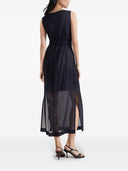 Brunello Cucinelli Cotton Pinstriped Dress With Shiny Details
