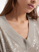 Brunello Cucinelli Embroidered Linen Sleeveless Sweater