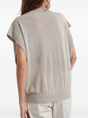 Brunello Cucinelli Embroidered Linen Sleeveless Sweater