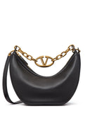 Valentino Garavani V Logo Mond kleiner Leder -Hobo -Tasche