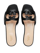 Gucci Gg Cut Out Leather Flat Sandals