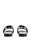Gucci Gg Cut Out Leather Flat Sandals