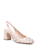E 'Clat Perforated Leather Slingback Pumps