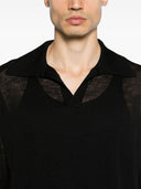 Auralee Wool And Silk Blend Polo Shirt