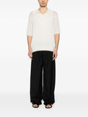 Auralee Wool And Silk Blend Polo Shirt