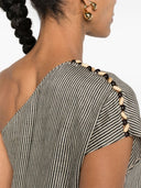 Alysi Striped One Shoulder Blouse