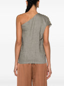 Alysi Striped One Shoulder Blouse