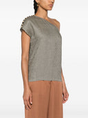 Alysi Striped One Shoulder Blouse