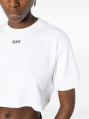Camiseta de algodón de logotipo blanco
