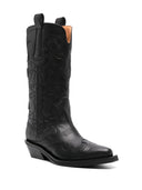 Ganni Mid Shaft Embroidered Western Boot