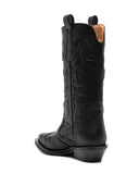 Ganni Mid Shaft Embroidered Western Boot