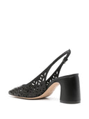 E 'clat perforierte Leder -Slingback -Pumpen