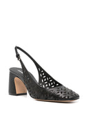 E 'clat perforierte Leder -Slingback -Pumpen