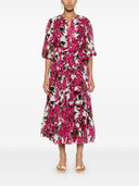 Samantha Sung Floral Print Shirt Dress