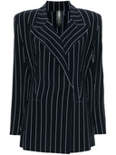 Norma Kamali Pinstriped Double Breasted Jacket