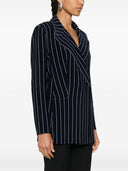 Norma Kamali Pinstriped Double Breasted Jacket