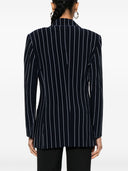 Norma Kamali Pinstriped Double Breasted Jacket
