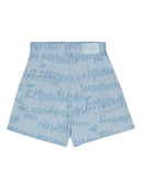 Emporio Armani Allover Logo Denim Shorts