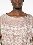 Pierre Louis Mascia Printed Silk Long Dress