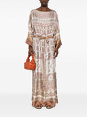 Pierre Louis Mascia Printed Silk Long Dress