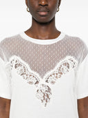 Ermanno Firenze Lace Trim Crewneck T Shirt