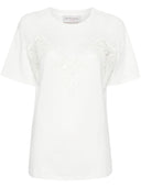 Ermanno Firenze Lace Trim Crewneck T Shirt