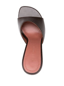 Amina Muaddi Brigitte Leather Heel Mules