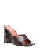 Amina Muaddi Brigitte Leather Heel Mules