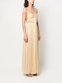 Lanvin Long Pleated Bustier Dress