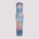 Jean Paul Gaultier Jean Paul Gaultier Mesh Printed "Air" Long Dress