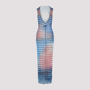 Jean Paul Gaultier Jean Paul Gaultier Mesh Printed "Air" Long Dress