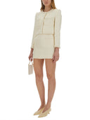 Chaqueta boucle de autorretrato con perlas