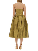 Vestido de jacquard midi metálico de autorretrato