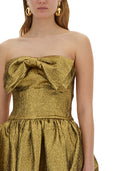 Vestido de jacquard midi metálico de autorretrato
