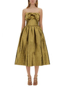 Vestido de jacquard midi metálico de autorretrato