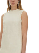 Mini vestido de boucle de autorretrato con perlas