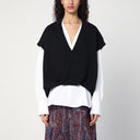 Dries Van Noten Sleeveless Oversized Black Sweatshirt In Cotton