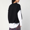 Dries Van Noten Sleeveless Oversized Black Sweatshirt In Cotton