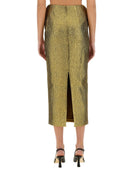 Self Portrait Metallic Jacquard Midi Skirt