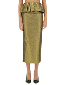 Self Portrait Metallic Jacquard Midi Skirt