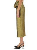 Self Portrait Metallic Jacquard Midi Skirt