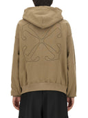 Sweat-shirt blanc avec broderie de flèches