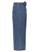 Ruota la gonna lunga Birger Christensen con denim a cintura fiorita