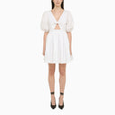 Rotate Birger Christensen White Mini Dress With Puff Sleeves